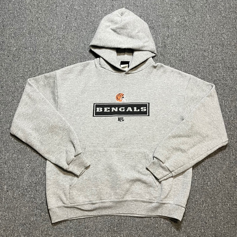 NFL Team Apparel Cincinnati Bengals Hoodie Gray Sweatshirt Mens Medium